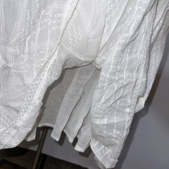 Chaudry KC Maxi Dress White Gypsy Bohemian Wedding Crochet Tiered Size Small NWT - Picture 7 of 7